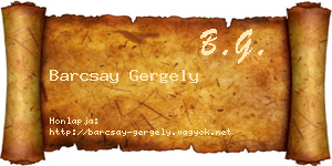 Barcsay Gergely névjegykártya